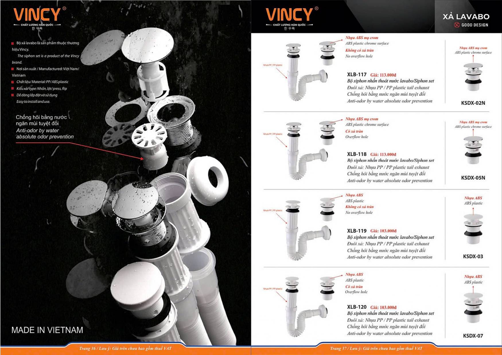 Thiết bị vệ sinh VINCY Catalogue và Bảng giá mới nhất 2025 /Page 19